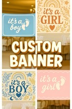 Custom Baby Shower and Gender Reveal Banners  It  s a Boy, It  s a Girl, Little