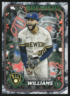 2024 TOPPS HOLIDAY DEVIN WILLIAMS #H129 Holiday Tree Baseball BREWERS