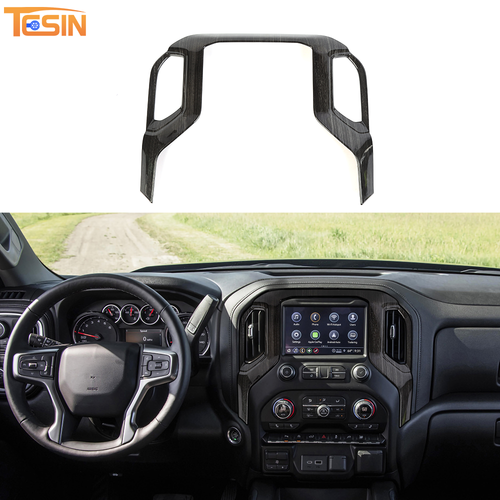 25x Black Wood Center Console Dash Door Trim Kits For Chevy Silverado 2019-2021 - Picture 6 of 15