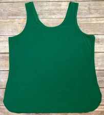ATTITUDES by Renee Women's Sleeveless Round Neck Stretch Green Tank Top Size XL