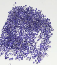 Vintage French Glass Dark Verigated Purple Lined Beads Glass Tube 7g 11/0 BBT-73