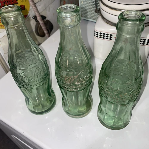 Vintage 6oz Coca Cola Bottles Green Tinted Glass Price Is Each