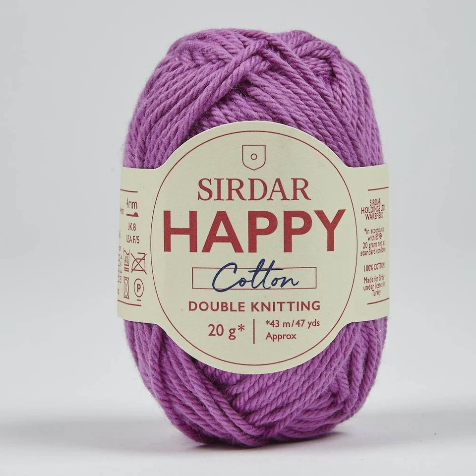 KING COLE HAPPY COTTON DK Wool by SIRDAR * Knitting Yarn * Fifty Colours * 100% Cotton ...