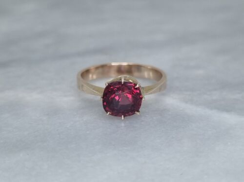Antique Victorian Solid 8ct Not 9ct Yellow Gold Ring 3.5ct Garnet Q - Not Scrap - Picture 1 of 6
