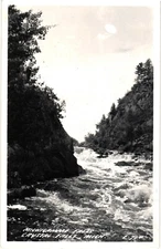 Michigamme Falls Crystal Falls Michigan RPPC Real Photo Postcard 1950s