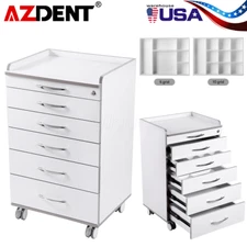 5 Drawers Dental Mobile Cabinet Assistant Cart Medical Utility Storage Cart USA