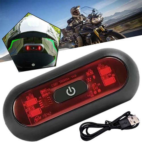 Tira nocturna de luz de señal de seguridad para casco de bicicleta de motocicleta cargador LED USB B2025 - Imagen 3 de 9