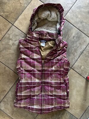 Patagonia Womens Goosedown Plaid Vest, Removable Faux Fur