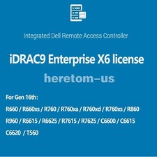iDRAC9 X6 Enterprise License for GEN16 Dell PowerEdge R760 R660 R560 R460 R360