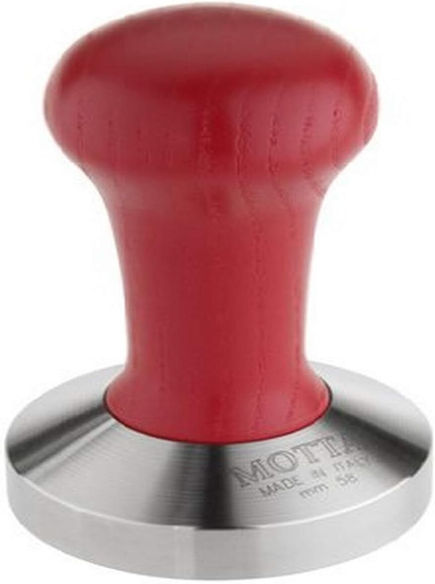 Metallurgica Motta 52 mm Convex Base Espresso/Coffee Tamper With Red Handle
