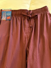 Men s Stretchy Knit Sleep Pant Burgundy Color Size Small