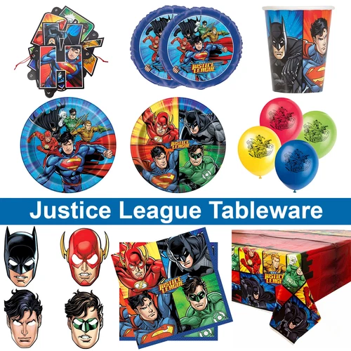 Justice League Party Supplies Decorations Balloons Tableware Birthday Banner