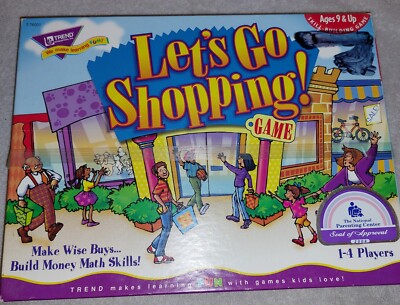 Trend Let's Go Shopping Money Skill Building Board Game 1999 T-76001 Ages 9+