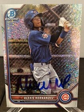 2022 BOWMAN DRAFT CHROME SPARKLE ALEXIS HERNANDEZ IP SIGNED CARD CUBS