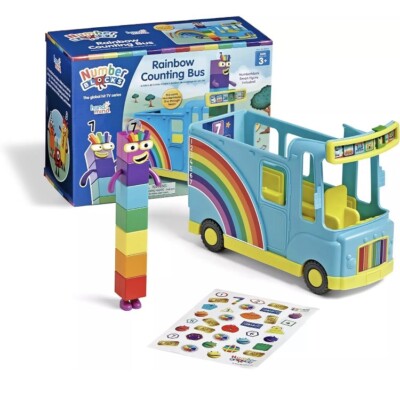 Zahlenblöcke Regenbogen Zählen Bus Spielset Heim Bildung Lernen cbeebies