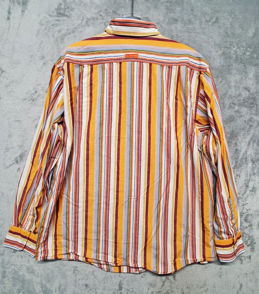 Camisa de vestir de la Asociación Polo de Estados Unidos para hombre talla grande manga larga con botones a rayas Foto 2 de 4