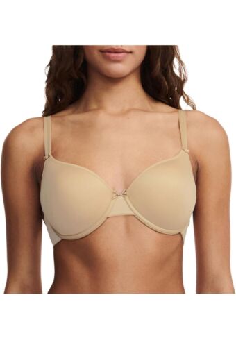 Chantelle Basic Invisible Smooth T-shirt Bra Size 38D Beige