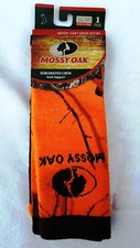 Mossy Oak Mens Crew Socks NEW Large 9-12.5 Arch Support Sublimated Orange Camo