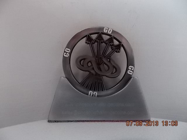 Go Team/Go Ruck Charity Antique Silver Coin By Phoenix Challenge Coins
