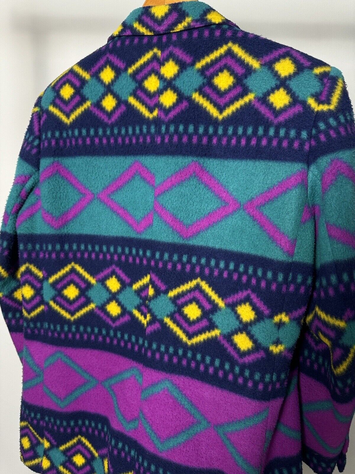 Vintage 90s Colourful Southwestern Abstract Fleece Blazer Coat Rare Dickof Bros 