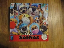 550 PIECE JIGSAW PUZZLE- Dogs w/ Masks SELFIES- Ceaco EUC