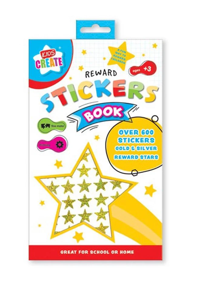 KIDS CREATE Adesivi Stella Ricompensa 600 Stelle in Oro e Argento Star Stickers Libro
