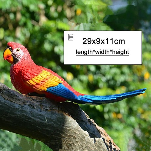 Resin Parrot Statue Wall Mounted Outdoor Garden Tree Decoration Animal Sculpture - Picture 7 of 44