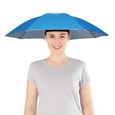 Road Bull Unisex 27" Umbrella Hat Hands Free UV Protection Lake Blue