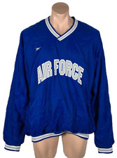 Vtg 80s Reebok Windbreaker Pullover Jacket AIR FORCE embroidered XL Blue EUC