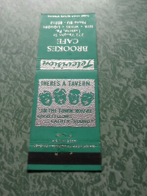 Vintage Matchbook Collectible Ephemera D26 Luzerne Pennsylvania Brooke