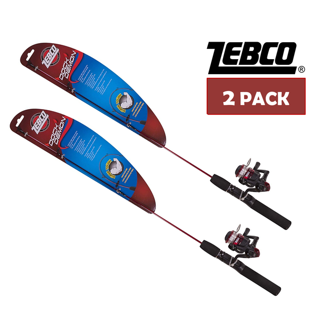 Kids Fishing Rod and Reel Zebco Dock Demon Spinning Combo 2 PACK eBay