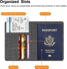 Slim Travel Wallet RFID Blocking Card Case Cover Passport Cover Passport Holder