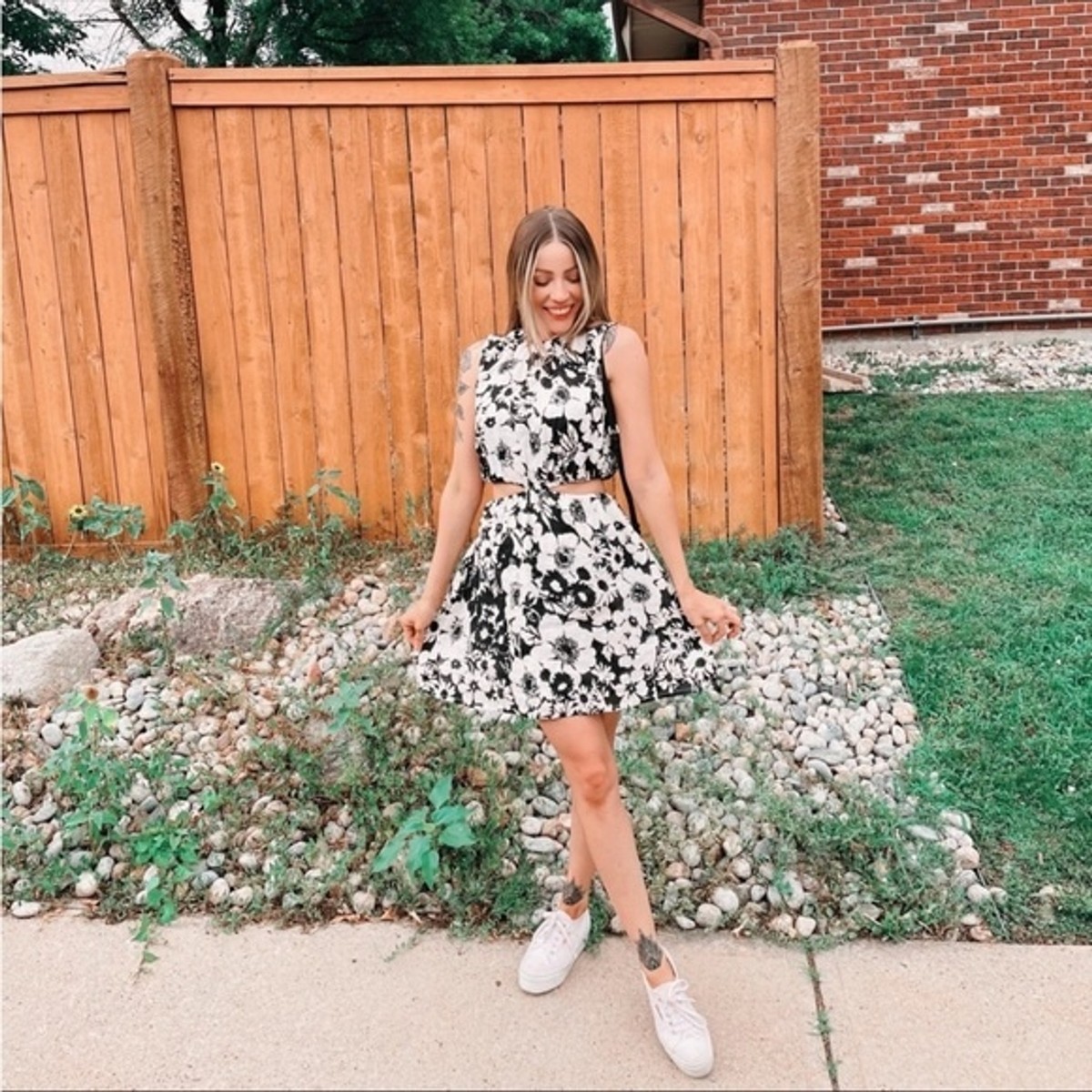 faithfull the brand cut out dress Faithfull the Brand La Pineda Floral Cut Out Dress