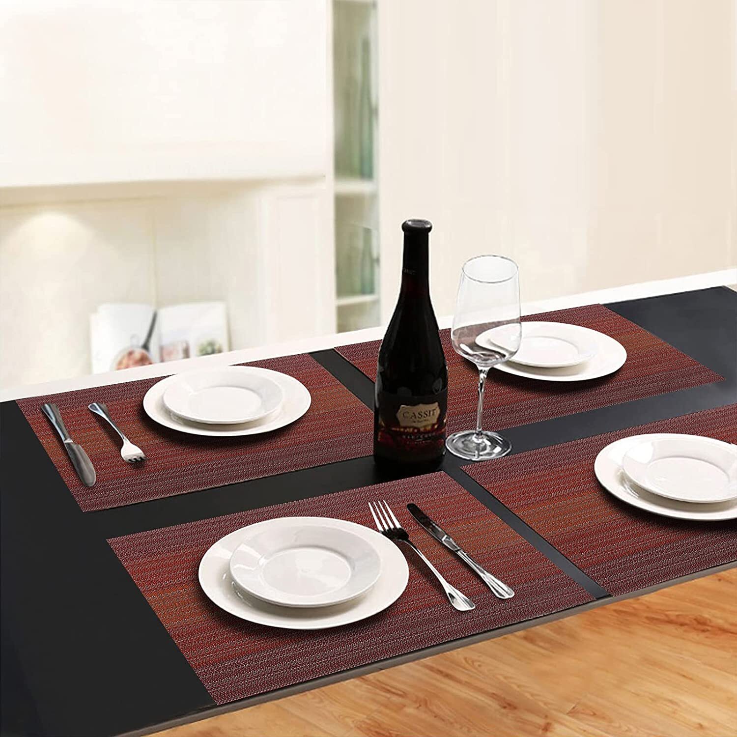 8 Set Placemats NonSlip Heatresistant Placemats Table Mats Kitchen