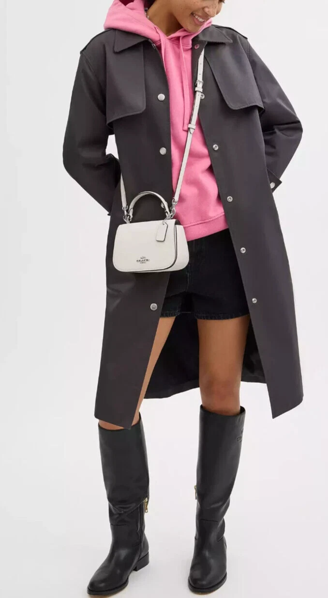 Borsa a tracolla Coach Lysa nuova con etichette mini borsa X Body CX575 GESSO pelle incrociata