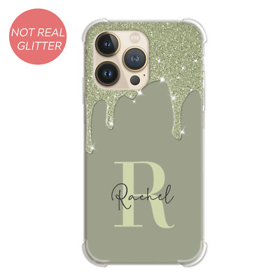 Personalisierte Handyhülle Name Stoßfest Silikon Cover für iPhone 14 11 12 13 16