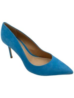 Schutz Suede Pointed Toe Pumps Lou Lo True Blue