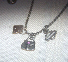 HARLEY DAVIDSON 925 STERLING MULTI CHARM BAR SHIELD NECKLACE NICE