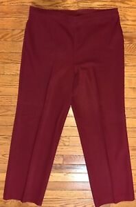 Levi Strauss Bend Over Burgundy Polyester Women’s Slacks 38” Pants 305 ...