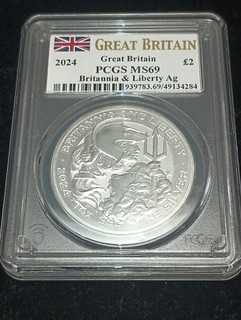2024 1 oz .999 Fine Silver Britannia and Liberty Coin PCGS MS69
