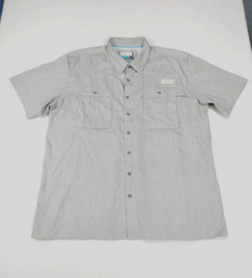 Magellan Shirt Men's XXL Gray Fish Gear Vented Fishing Relaxed Fit Gorpcore