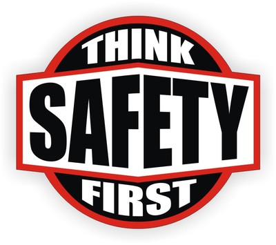 20 pack Think Safety First Vinyl Hard Hat Stickers Bump Cap Helmet Decals Bulk