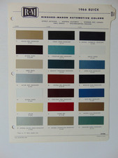 Original 1966 R-m Rinshed-mason Buick Paint Chips Sheet