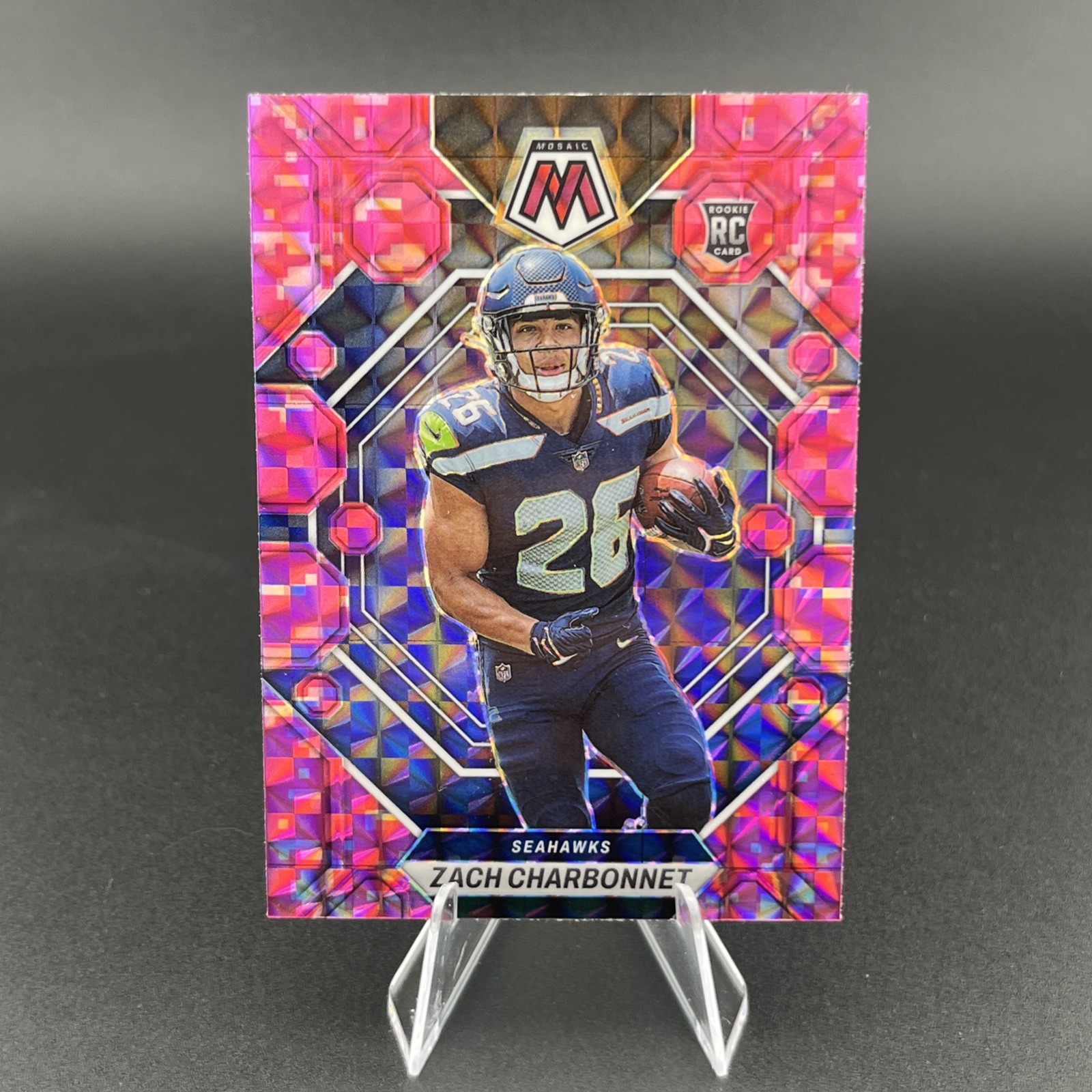 2023 Panini Mosaic - Rookies Zach Charbonnet #379 Camo Pink Mosaic Prizm (RC)