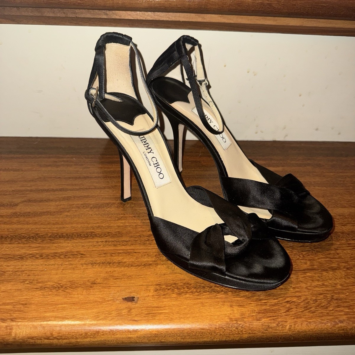 JIMMY CHOO ジミーチュウ　ブラック ハイヒール 37 1/2 Jimmy Choo shoes women high heels size 37.5 US 7 black **READ | eBay