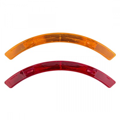 Sunlite Long Red/Amber Wheel Reflector Set - Spoke-Mounted, Easy Install for