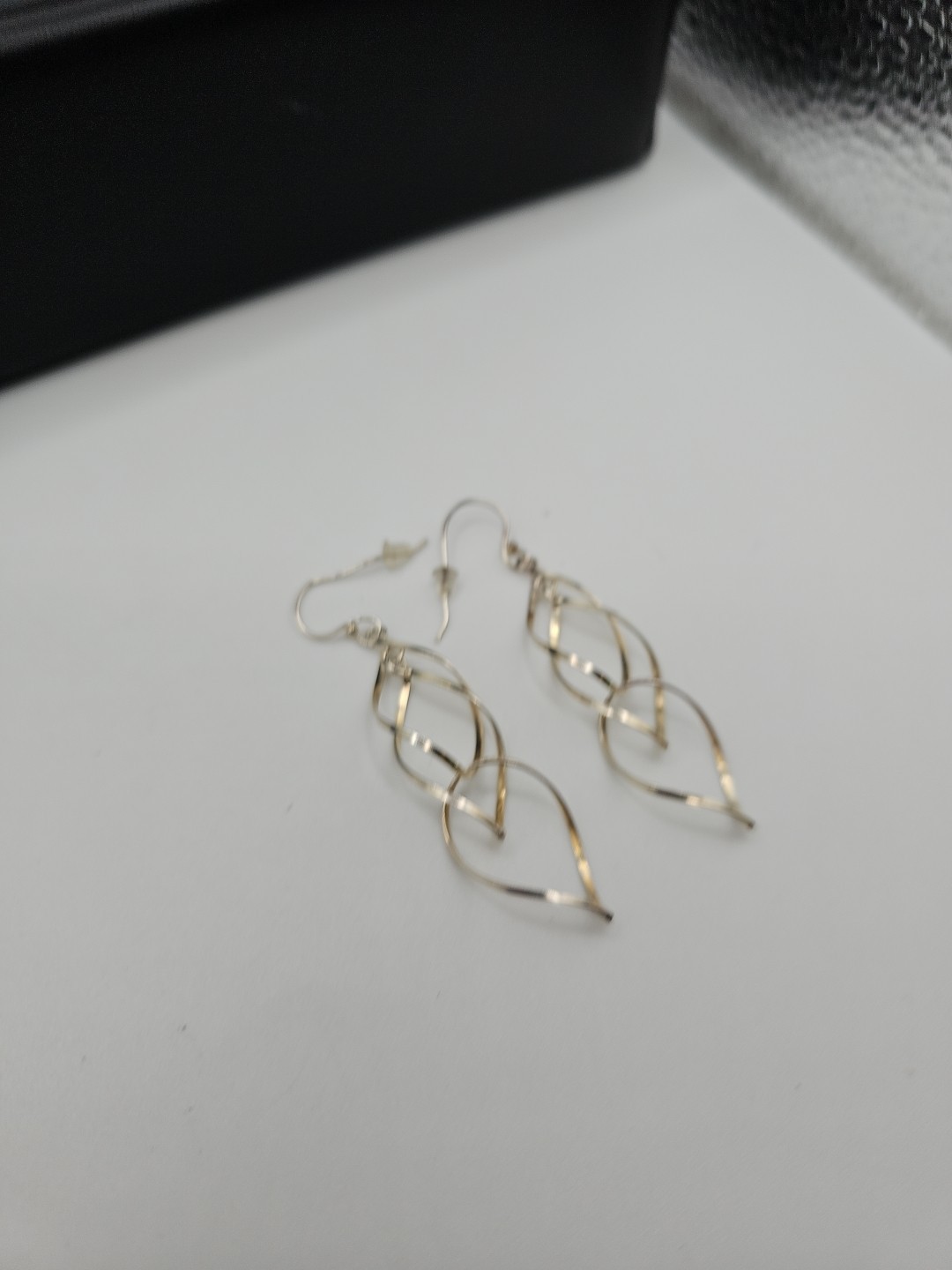 Sterling Silver Delicate Dangle Drop Multi Hoop E… - image 2