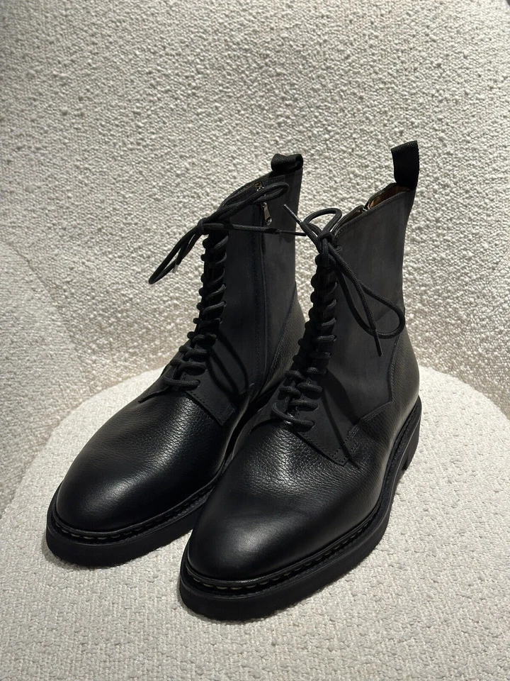 John Lobb Perth Black Grain Leather Boots Norwegian Welt UK 10 EU 44 RRP £1,750 — 第 3/4 张图片