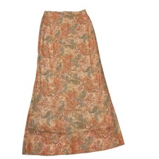 Sheer Mesh Y2K Maxi Skirt Peach Floral Paisley Size S Fairy Whimsigoth Earthy
