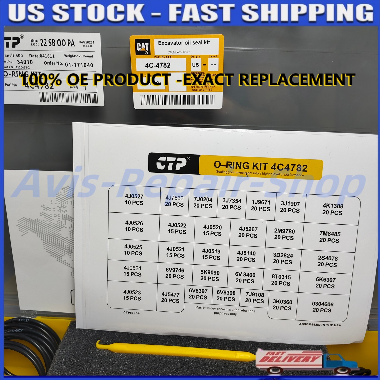 NEW OEM 4C-4782 (270-1528) For Caterpillar O-RING KIT - MADE IN USA